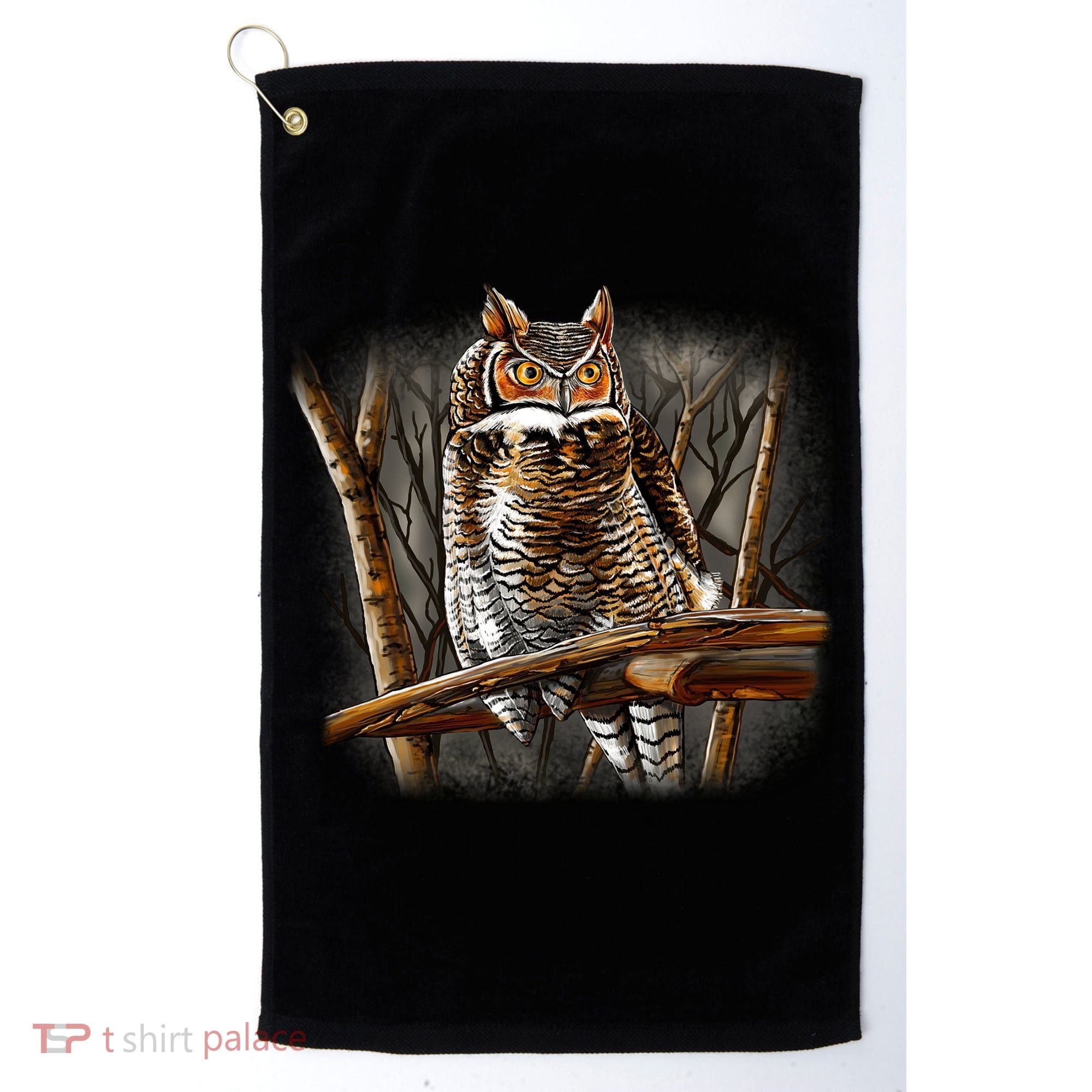 Wildlife - Owl Perched Golf Towel