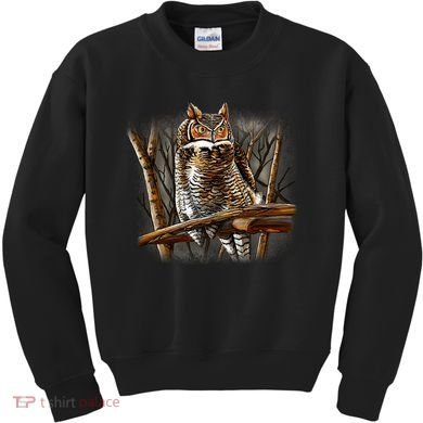 Wildlife - Owl Perched Kids Sweatshirt