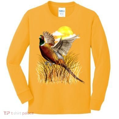Wildlife - Pheasant Bird Portrait Kids Long Sleeve Shirt