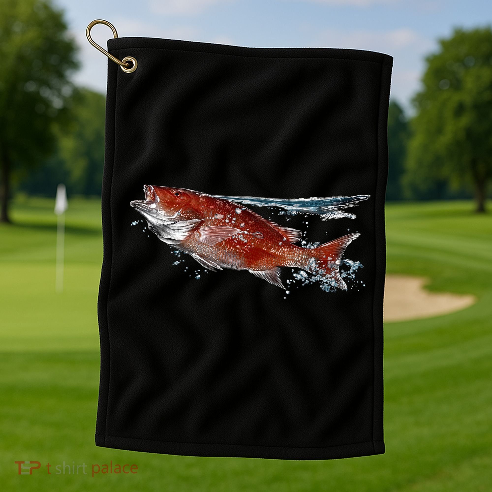 Wildlife - Red Snapper Surfacing Golf Towel
