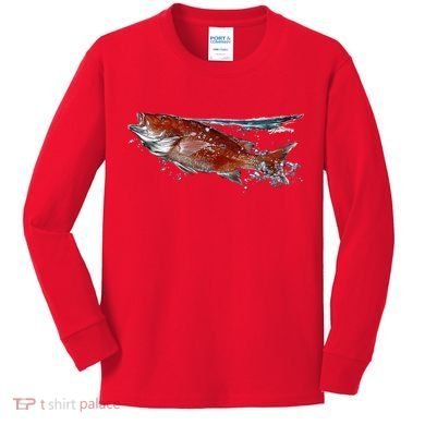 Wildlife - Red Snapper Surfacing Kids Long Sleeve Shirt