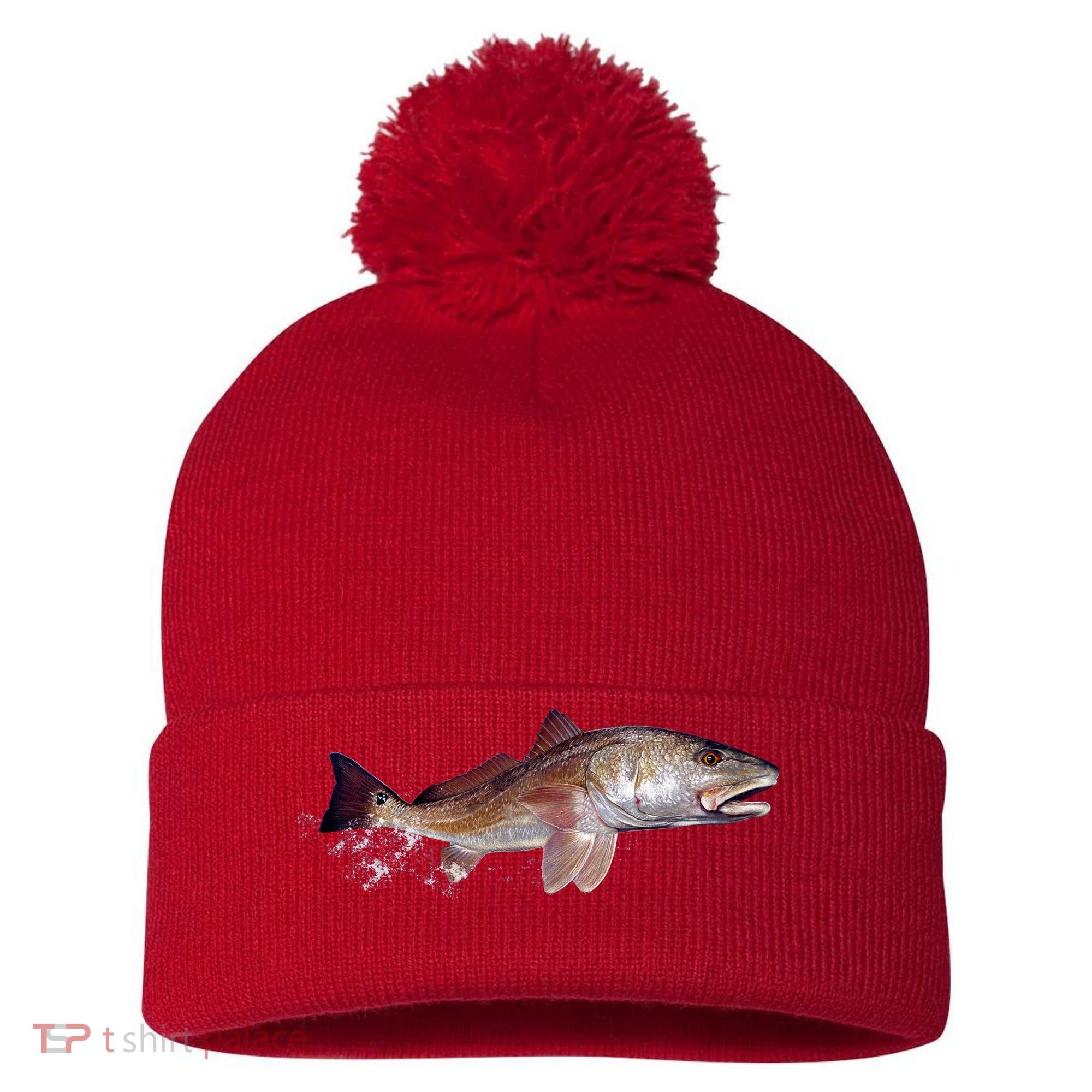 Wildlife - Redfish Pom Pom 12in Knit Beanie