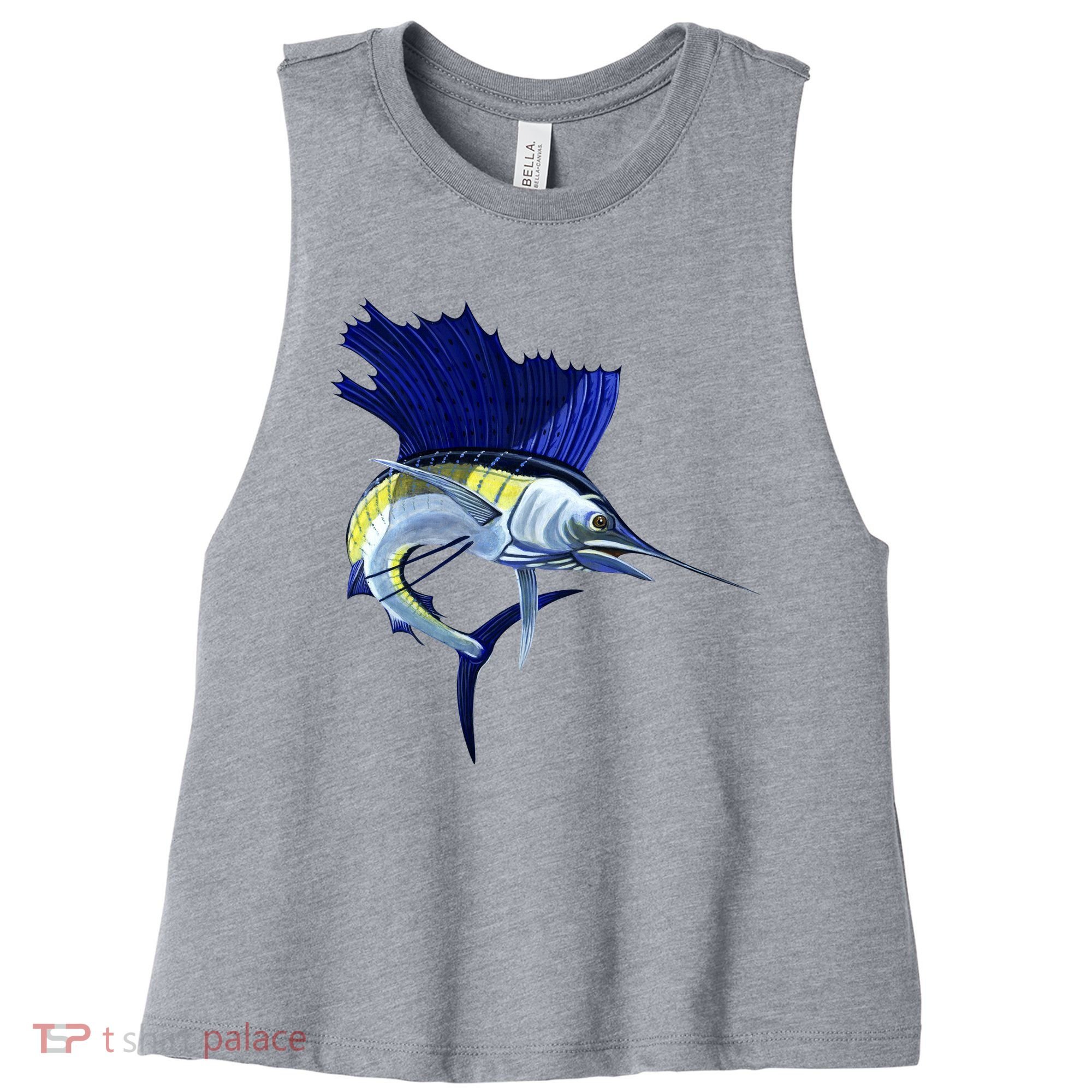 Wildlife Sailfish Women's Racerback Cropped Tank
