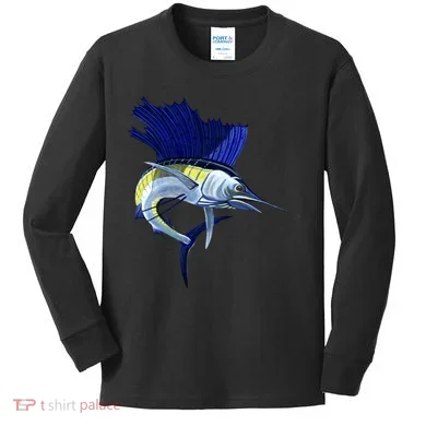 Wildlife Sailfish Kids Long Sleeve Shirt