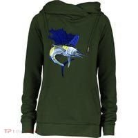 Wildlife Sailfish Womens Funnel Neck Pullover Hood thumb 0