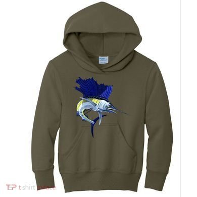 Wildlife Sailfish Kids Hoodie