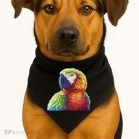 Wildlife - Scarlet Macaw Ara Parrot USA-Made Doggie Bandana thumb 1