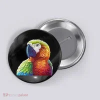 Wildlife - Scarlet Macaw Ara Parrot Button thumb 0
