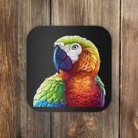 Wildlife - Scarlet Macaw Ara Parrot Coaster thumb 0