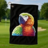 Wildlife - Scarlet Macaw Ara Parrot Golf Towel thumb 1
