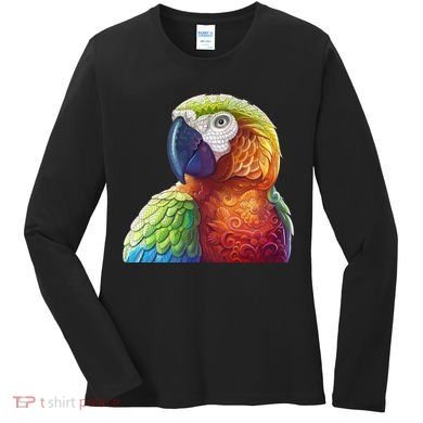 Wildlife - Scarlet Macaw Ara Parrot Women's Long Sleeve Shirt