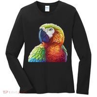 Wildlife - Scarlet Macaw Ara Parrot Women's Long Sleeve Shirt thumb 0