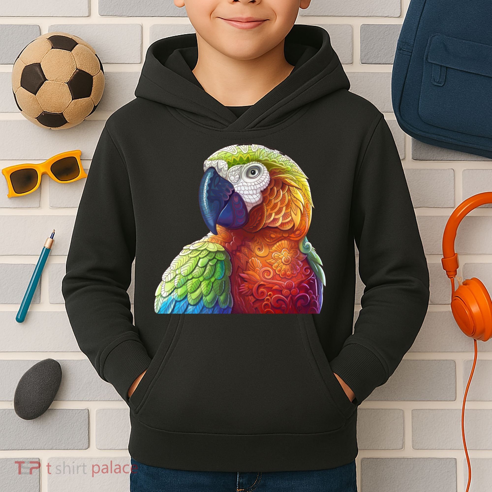 Wildlife - Scarlet Macaw Ara Parrot Kids Hoodie