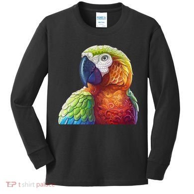 Wildlife - Scarlet Macaw Ara Parrot Kids Long Sleeve Shirt