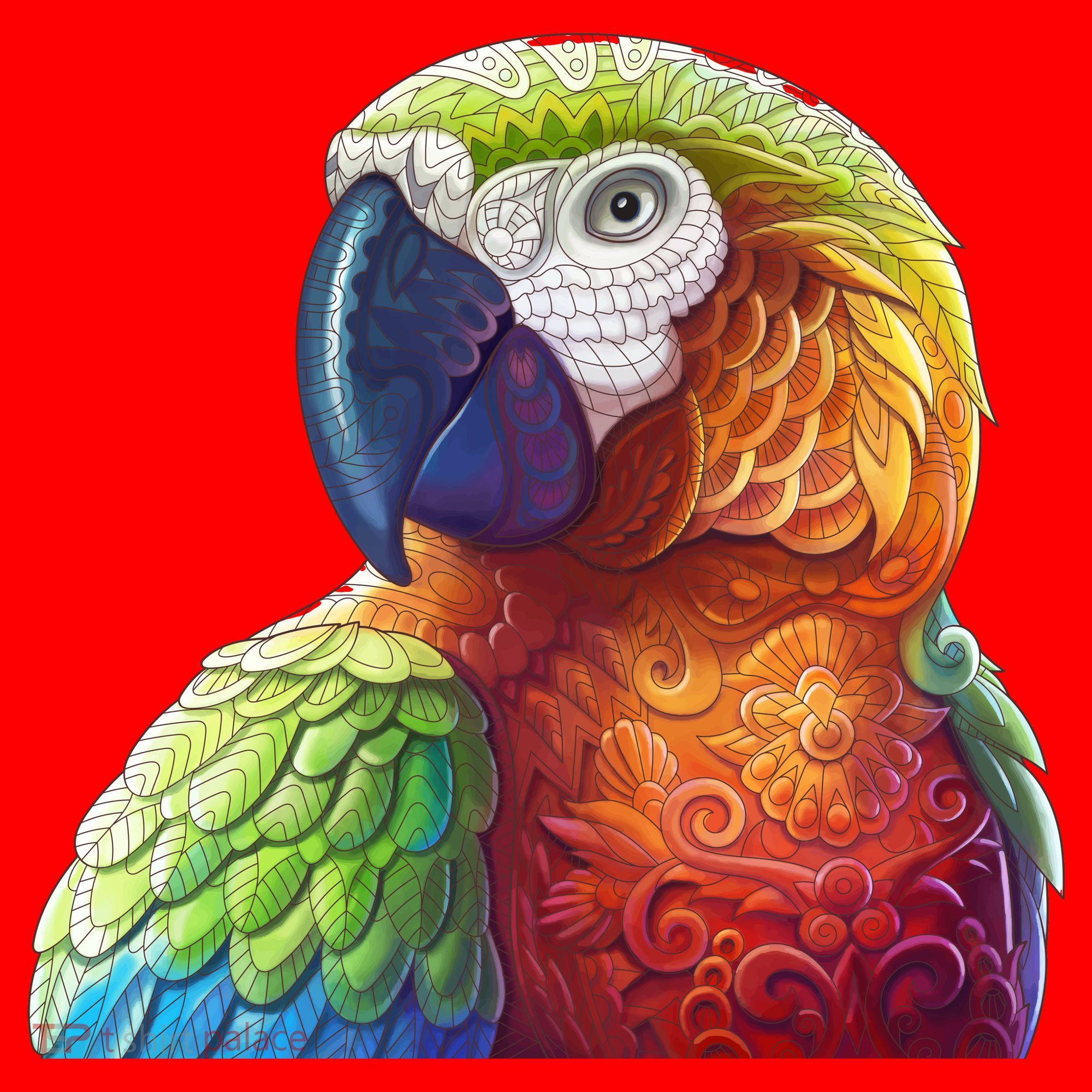Wildlife - Scarlet Macaw Ara Parrot Santa Hat