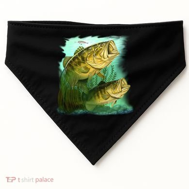 Wildlife - Two Jumping Bass USA-Made Doggie Bandana