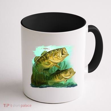 Wildlife - Two Jumping Bass Coffee Mug back