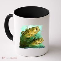 Wildlife - Two Jumping Bass Coffee Mug thumb 0