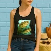 Wildlife - Two Jumping Bass Women's Tank Top thumb 2