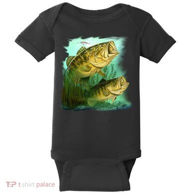Wildlife - Two Jumping Bass Baby Bodysuit