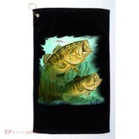 Wildlife - Two Jumping Bass Golf Towel thumb 0