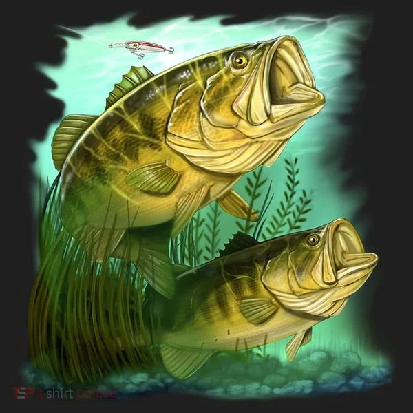 Wildlife - Two Jumping Bass Golf Towel
