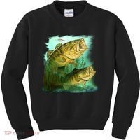 Wildlife - Two Jumping Bass Kids Sweatshirt thumb 0