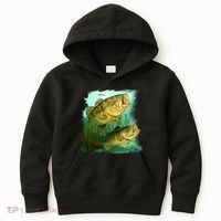 Wildlife - Two Jumping Bass Kids Hoodie thumb 0