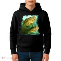 Wildlife - Two Jumping Bass Kids Hoodie thumb 4