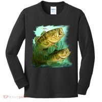 Wildlife - Two Jumping Bass Kids Long Sleeve Shirt thumb 0