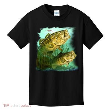 Wildlife - Two Jumping Bass Kids T-Shirt