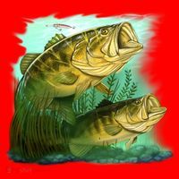 Wildlife - Two Jumping Bass Santa Hat thumb 1
