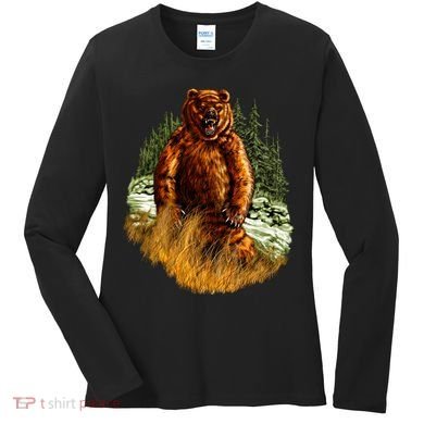Wildlife - Wild Bear Portrait Women's Long Sleeve Shirt