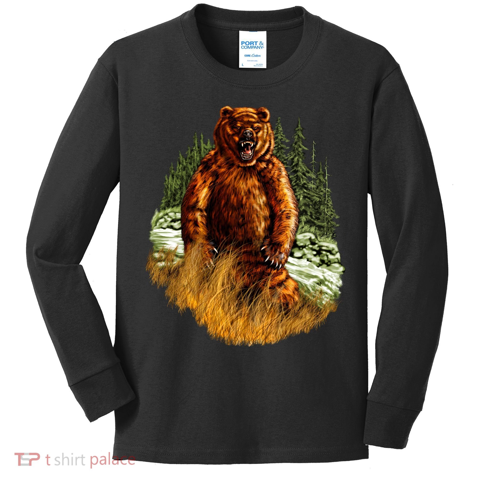 Wildlife - Wild Bear Portrait Kids Long Sleeve Shirt