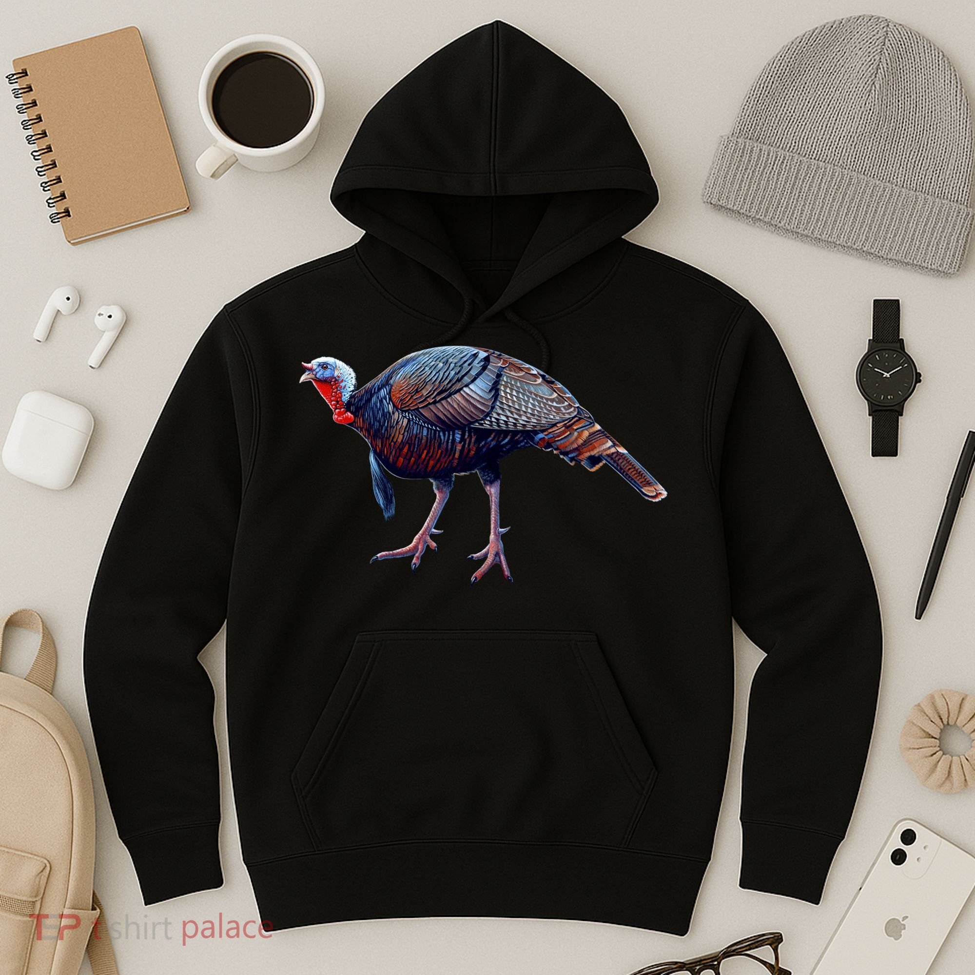 Wildlife - Wild Turky Walking Hoodie