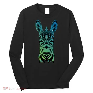 Wildlife - Zebra Head Abstract Long Sleeve Shirt