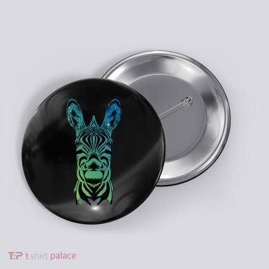 Wildlife - Zebra Head Abstract Button