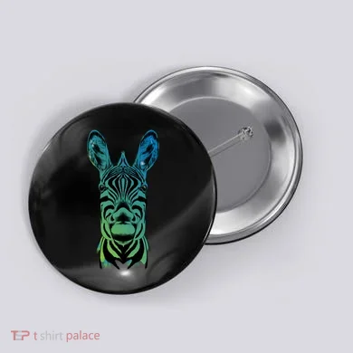 Wildlife - Zebra Head Abstract Button
