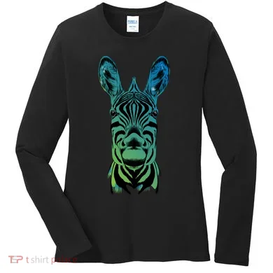 Wildlife - Zebra Head Abstract Women's Long Sleeve Shirt