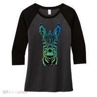 Wildlife - Zebra Head Abstract Women's Tri-Blend 3/4-Sleeve Raglan Shirt thumb 0
