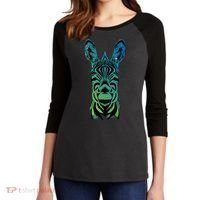 Wildlife - Zebra Head Abstract Women's Tri-Blend 3/4-Sleeve Raglan Shirt thumb 2