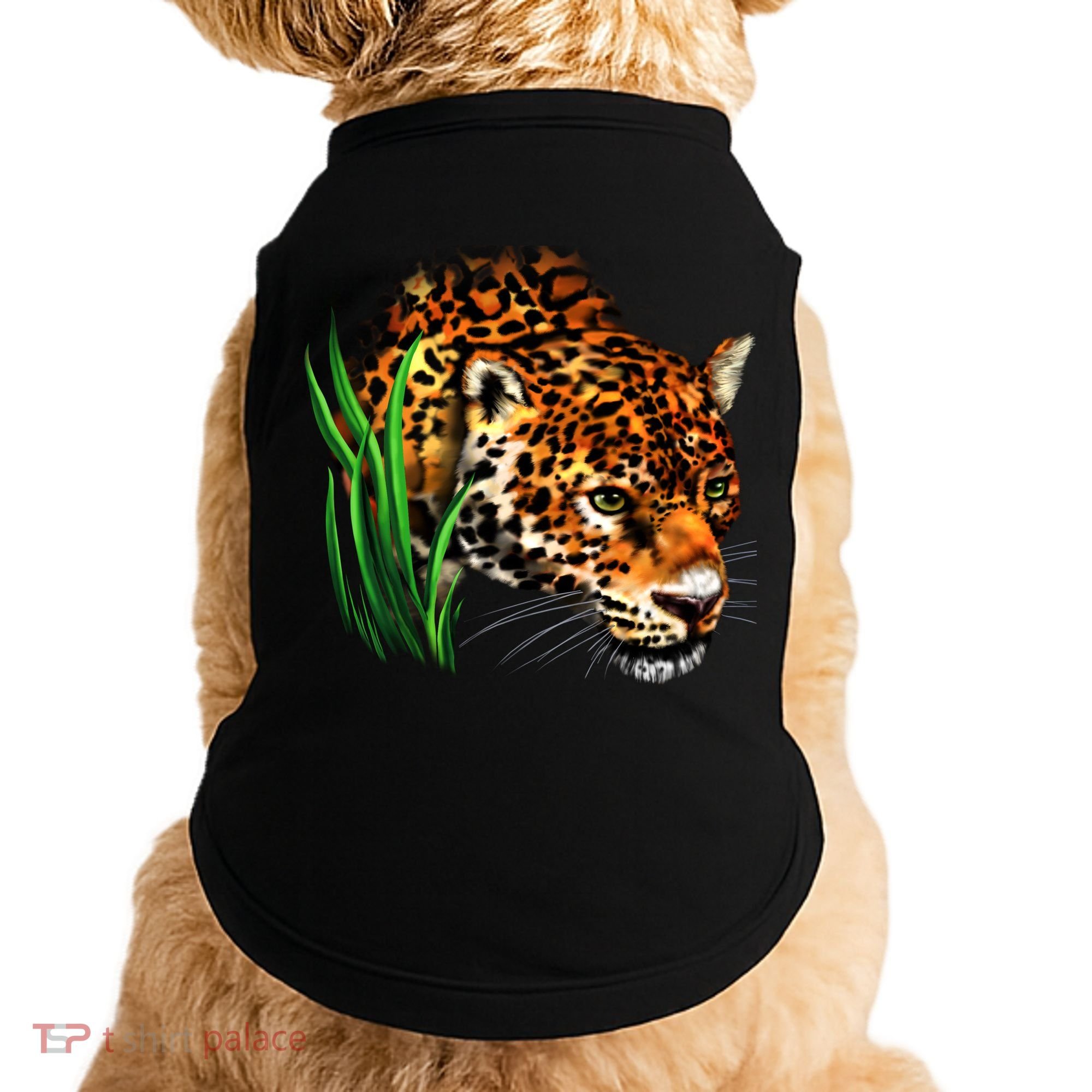 Wildlife Big Face Jaguar In Grass Portrait Doggie Tank