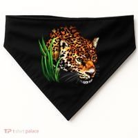 Wildlife Big Face Jaguar In Grass Portrait USA-Made Doggie Bandana thumb 0