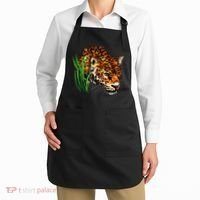 Wildlife Big Face Jaguar In Grass Portrait Apron thumb 2