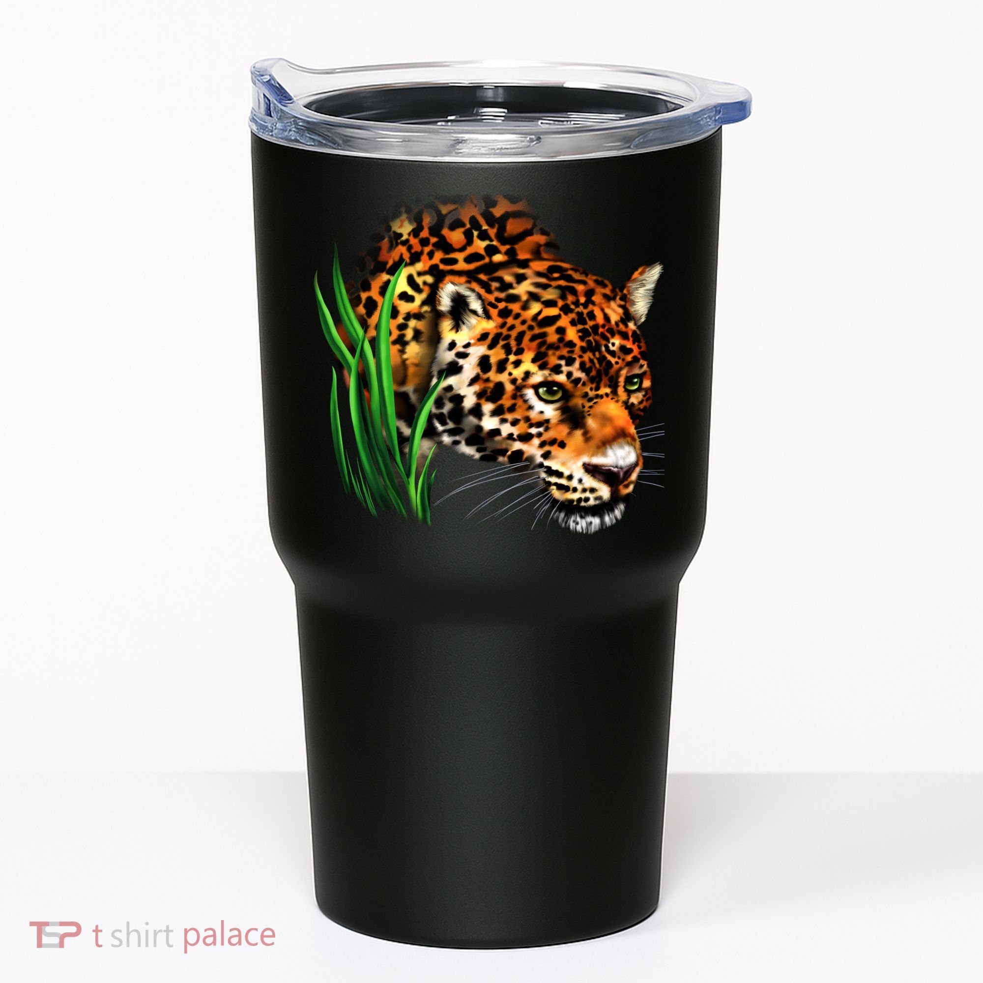 Wildlife Big Face Jaguar In Grass Portrait Tumbler