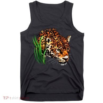 Wildlife Big Face Jaguar In Grass Portrait Tank Top