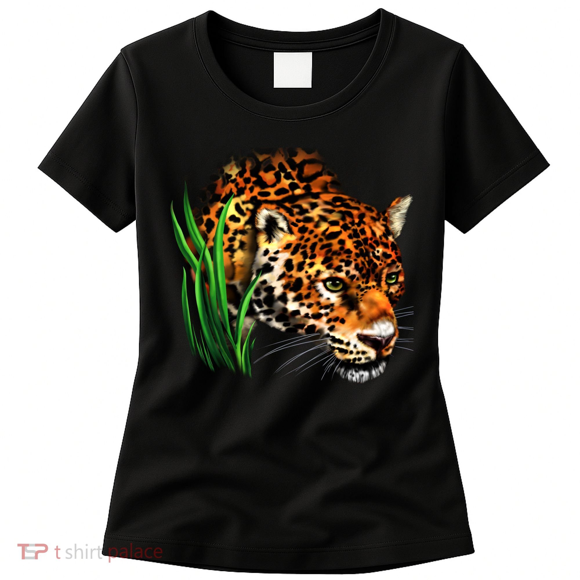 Wildlife Big Face Jaguar In Grass Portrait Women's T-Shirt