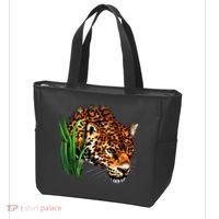 Wildlife Big Face Jaguar In Grass Portrait Tote Bag thumb 3