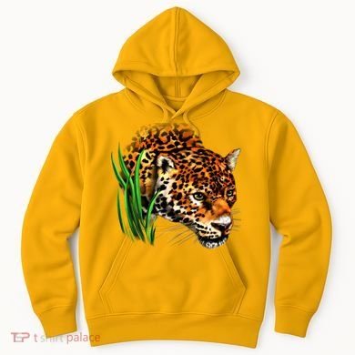 Wildlife Big Face Jaguar In Grass Portrait Hoodie