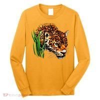 Wildlife Big Face Jaguar In Grass Portrait Long Sleeve Shirt thumb 0